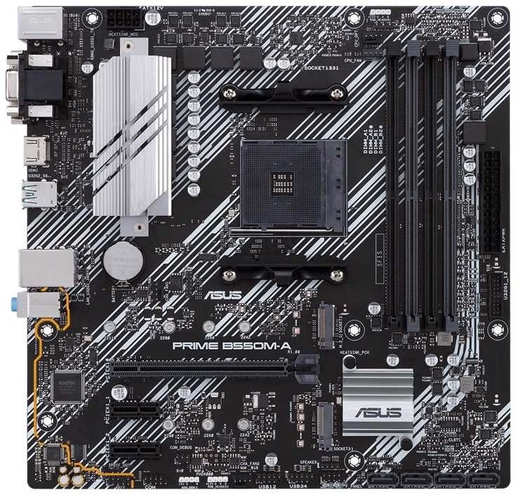 Asus pagrindinė plokštė prime b550m-a/csm am4 4ddr4 hdmi m.2 matx