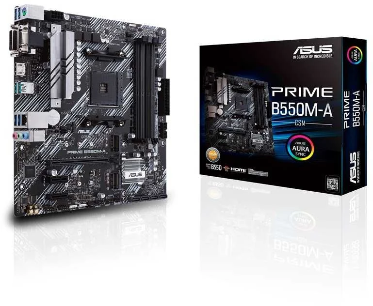 Asus pagrindinė plokštė prime b550m-a/csm am4 4ddr4 hdmi m.2 matx