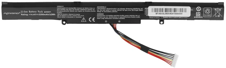 „Asus ROG GL553 GL553VW GL553VD GL553VE GL753V“ nešiojamojo kompiuterio A41N1611 baterija – 2200 mAh (32 WH)