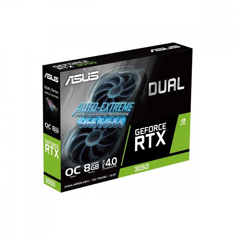 Asus Vaizdo plokštė geforce rtx 3050 dual oc v2 8gb gddr6 128bit dvi-d/hdmi/dp