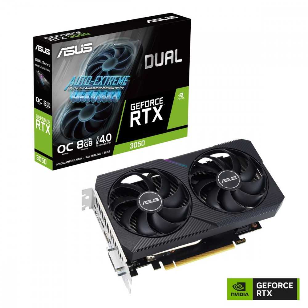 Asus Vaizdo plokštė geforce rtx 3050 dual oc v2 8gb gddr6 128bit dvi-d/hdmi/dp