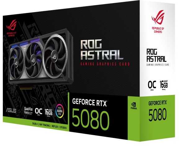 Asus ROG Astral GeForce RTX 5080 OC 16GB vaizdo plokštė