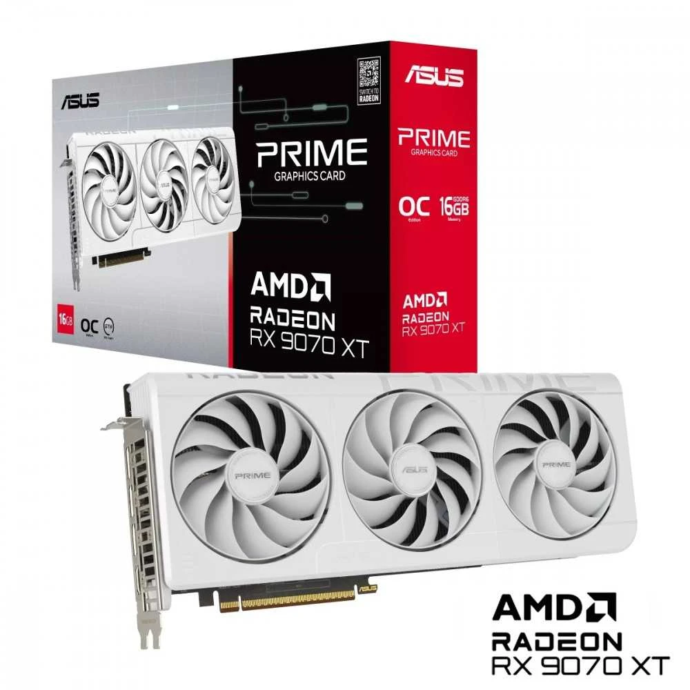 ASUS Prime -RX9070XT-O16G-Baltas AMD Radeon RX 9070 XT 16 GB GDDR6