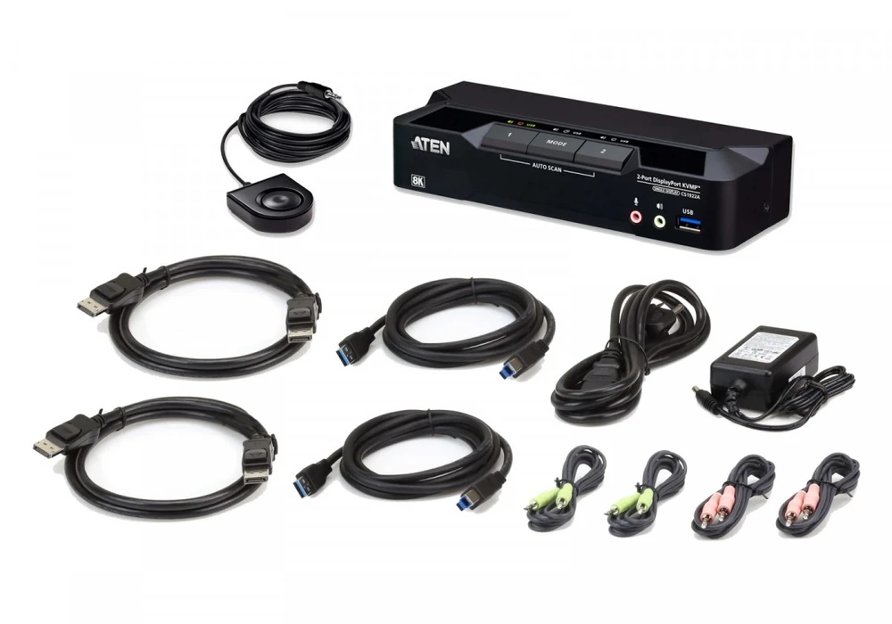 Aten Przełącznik kvmp 2-port usb 3.0 8k dp