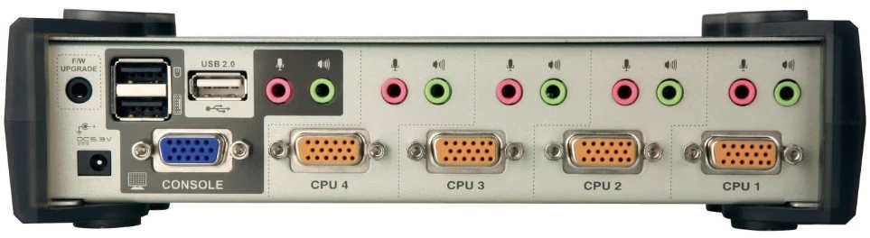 ATEN CS1734B-A7-G ATEN CS1734B 4 prievadų USB 2.0 KVMP jungiklis OSD, 4x USB kabeliai, 2 prievadų šakotuvas, garsas