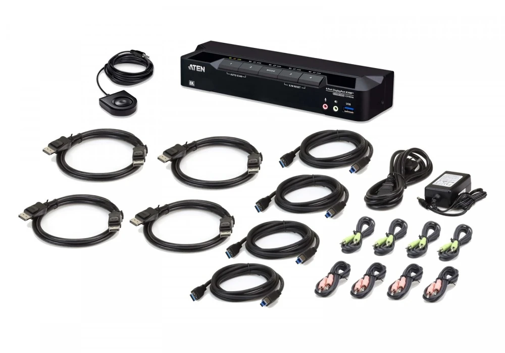 Aten Przełącznik kvmp 4-port usb 3.0 8k displayport
