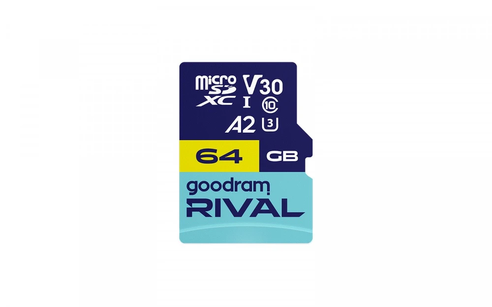 Atminties kortelė GOODRAM RIVAL M3AA 64 GB Micro SDXC V30 UHS-I U3 + adapteris (GGSM3AA-0640R12)