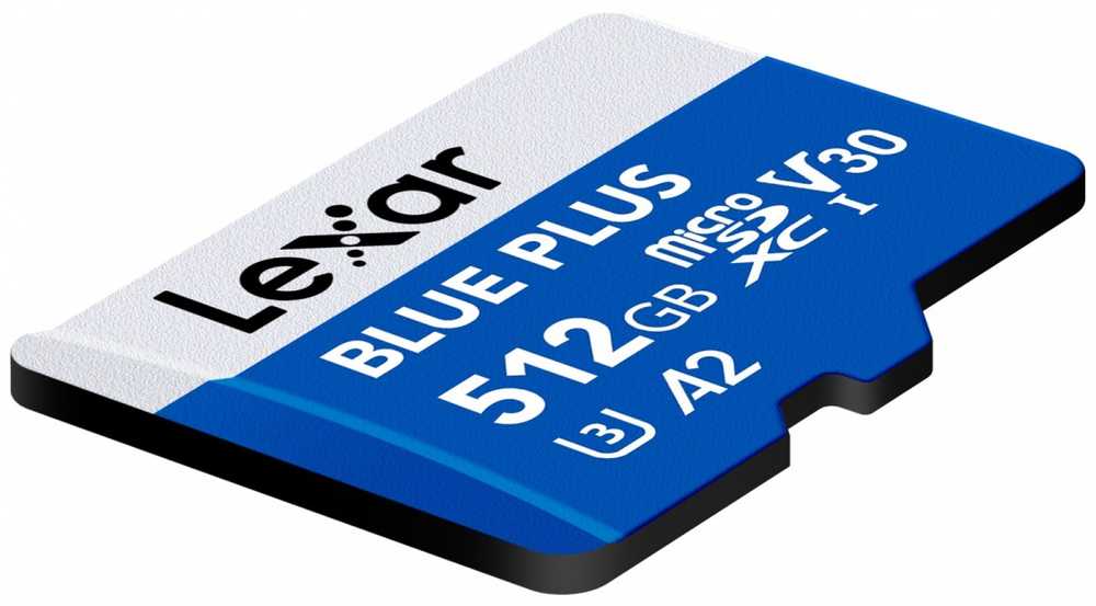 Atminties kortelė Karta Lexar Mėlyna Plus Micro SDXC 512 GB Class 10 UHS-I/U3 A2 V30 (LMSBLPL512G-BNANG)