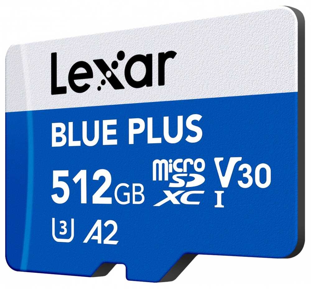 Atminties kortelė Karta Lexar Mėlyna Plus Micro SDXC 512 GB Class 10 UHS-I/U3 A2 V30 (LMSBLPL512G-BNANG)