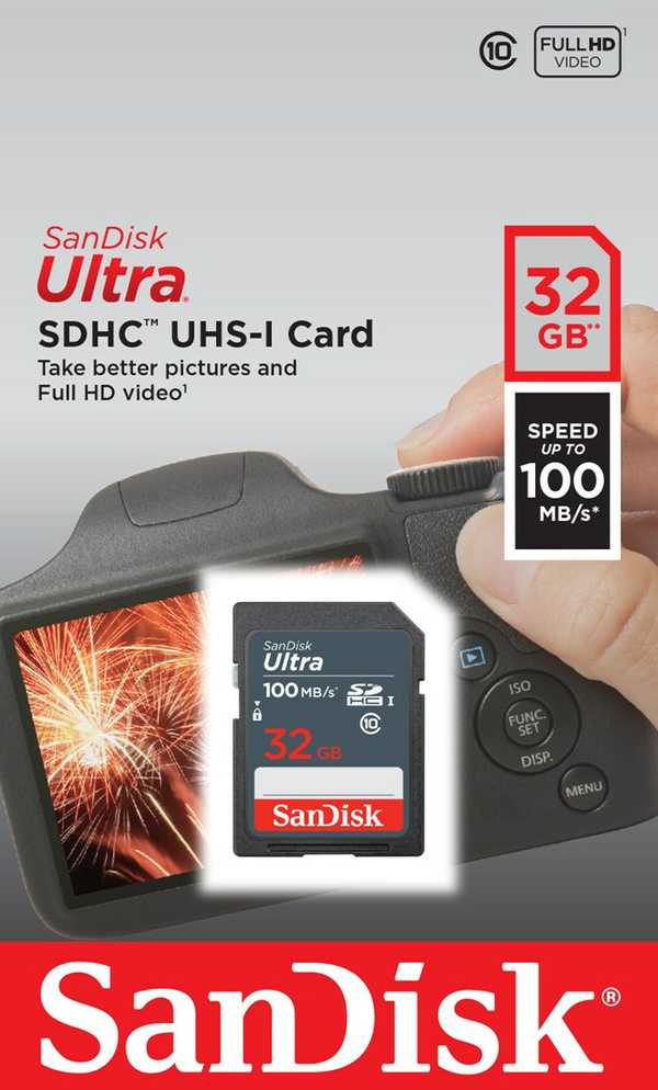 Atminties kortelė Sandisk ultra sdhc 32gb 100mb/s