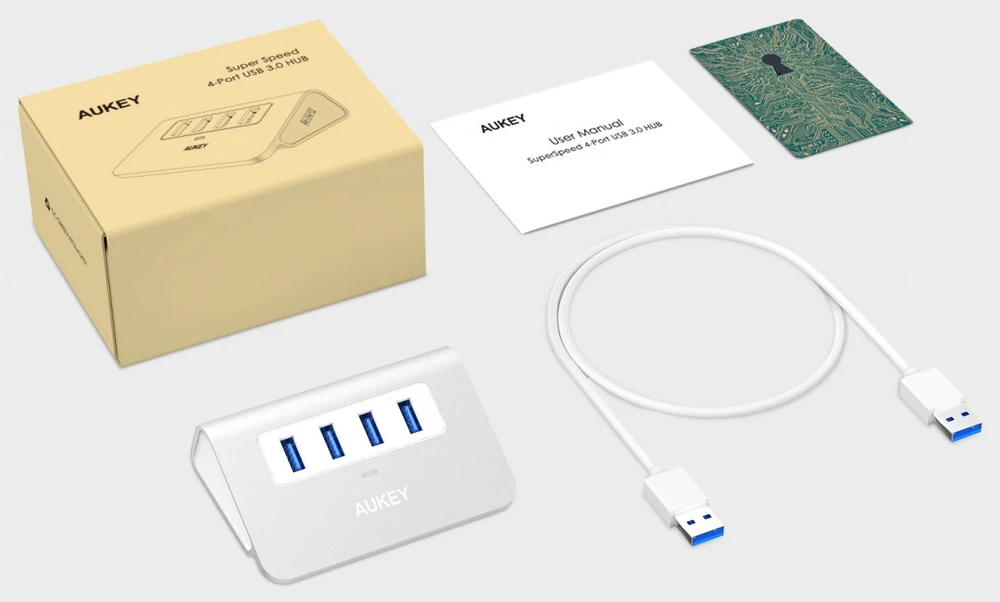 Aukey Cb-h5 hub usb aluminiowy hub usb-a | 4xusb 3.0 | 5gbps