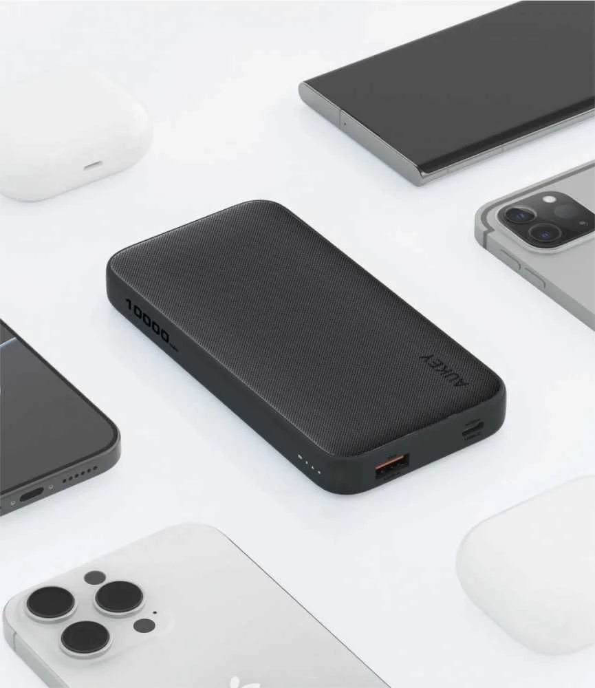 Aukey Pb-y46p nešiojama baterija, 10000 mAh, 20 W, 2 USB laidai, USB-C