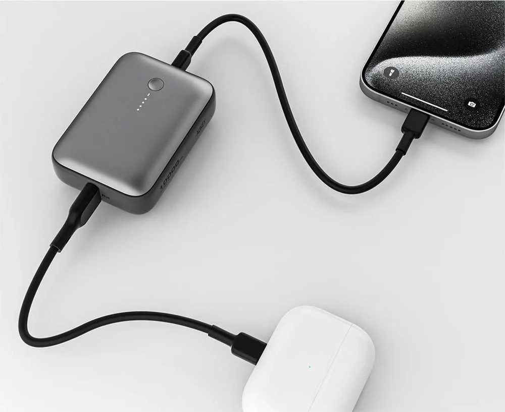 Išorinė baterija Aukey „Spark Mini“ 10000mAh 20W USB-C/USB-A, pilka