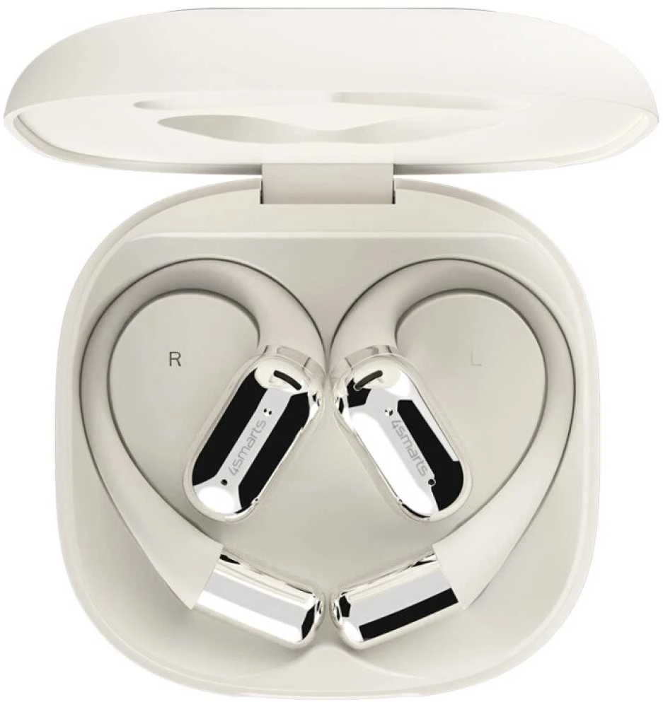 Bluetooth ausinės 4smarts SkyBuds OWS with AI screen beige