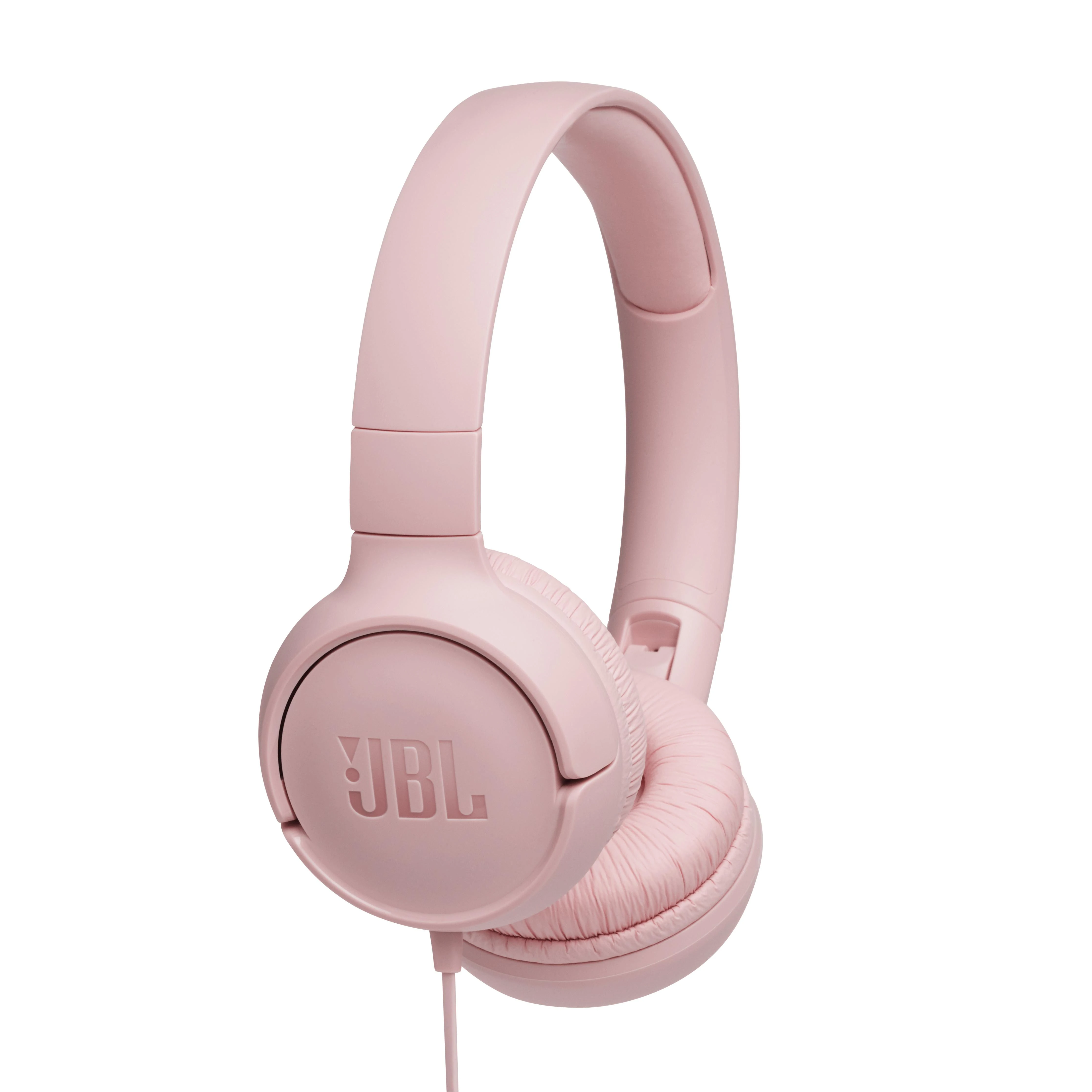 Lengvos ir patogios Ausinės JBL Tune 500 Pure Bass sound su mikrofonu rožinės
