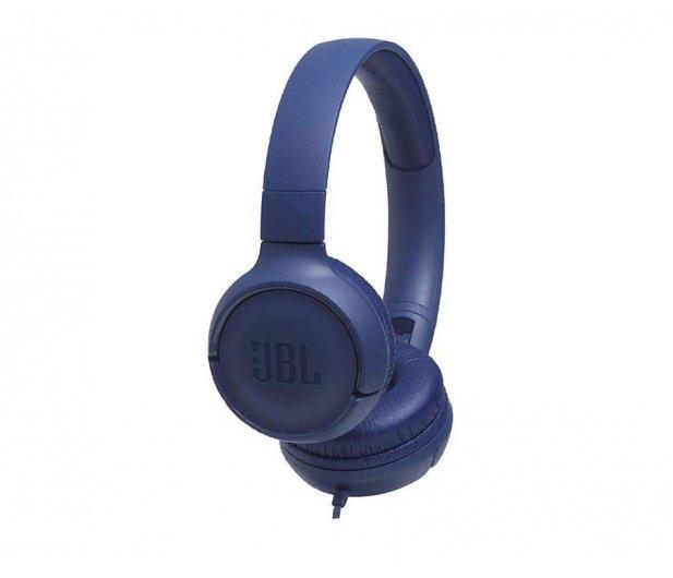 Lengvos ir patogios Ausinės JBL Tune 500 Pure Bass sound su mikrofonu mėlynos