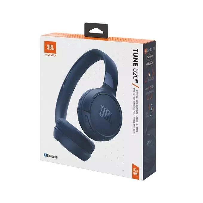 Belaidės ausinės JBL T520, Mėlynos spalvos