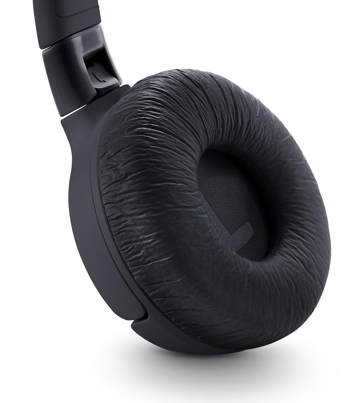 Belaidės ant ausų uždedamos triukšmą slopinančios ausinės JBL Tune 660NC, Juodos