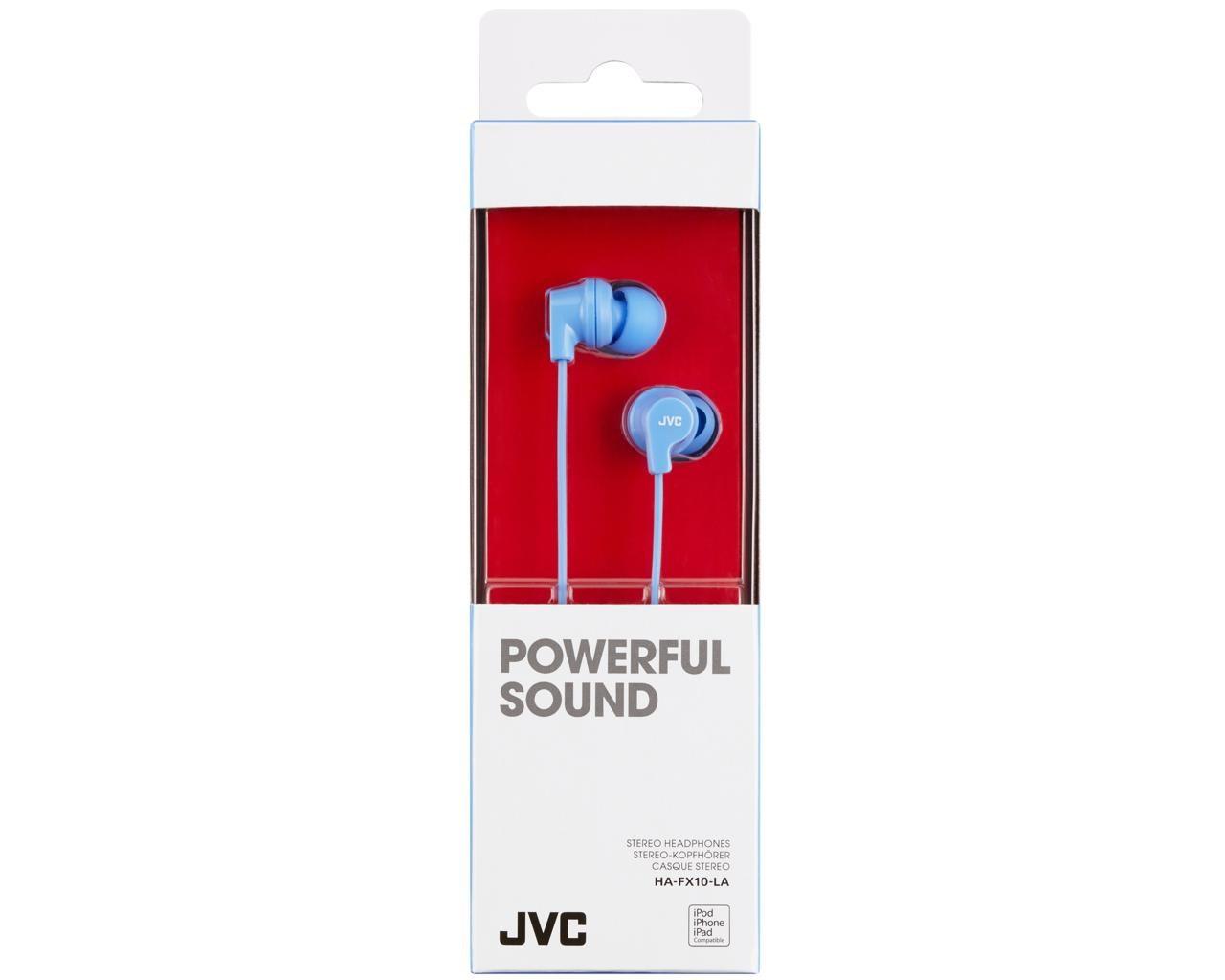 Į ausį įkišamos dinaminės Ausinės JVC HA-FX10LAE žydros