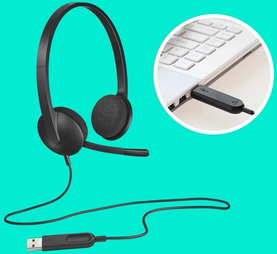 Ausinės logitech ausinės h340 usb