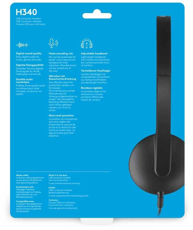 Ausinės logitech ausinės h340 usb
