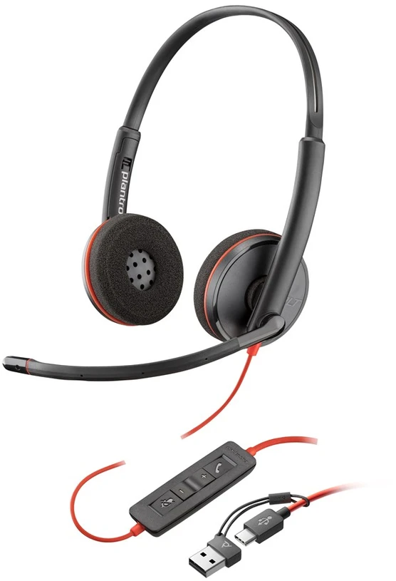 HP Poly Blackwire 3220 Stereo USB-C Ausinės +USB-C/A Adapteris