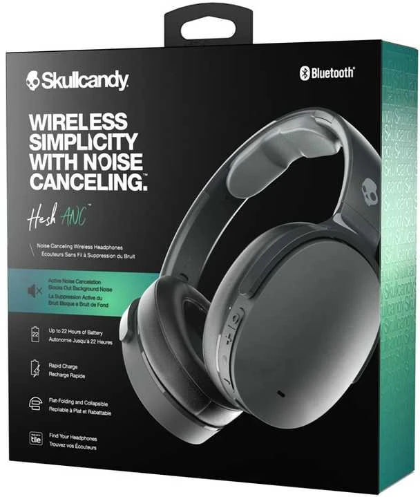 Ausinės belaidės su lankeliu ant galvos skullcandy hesh anc juoda