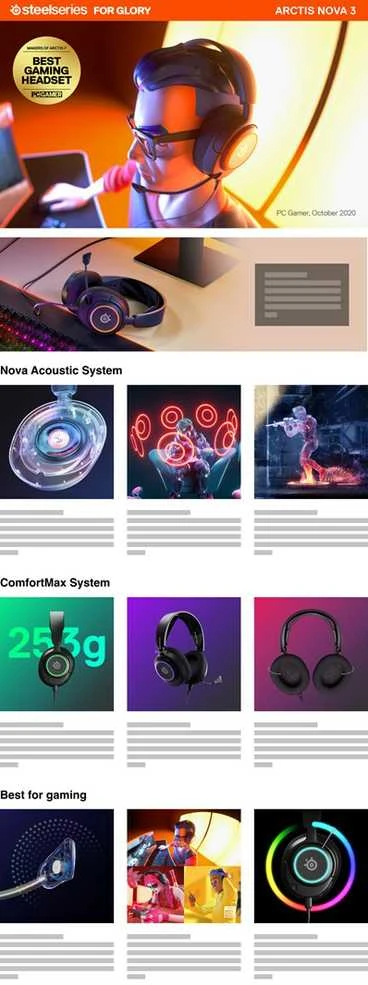 Ausinės žaidimams su mikrofonu SteelSeries Arctis Nova 3 Over-Ear, Juodos spalvos
