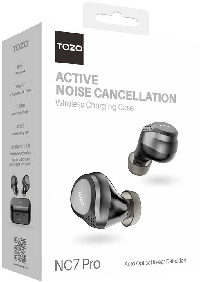 TOZO NC7 PRO True Belaidės Stereo (TWS) In-Ear USB Type-C Bluetooth Ausinės Juodas