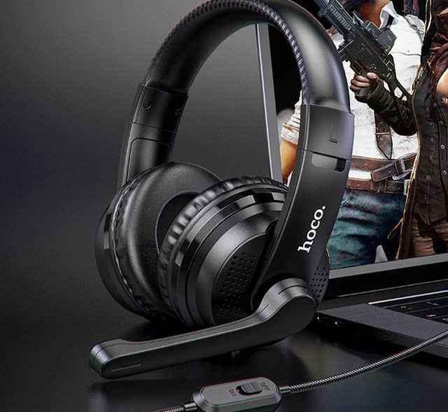 Laisvų rankų įranga Hoco W103 Gaming su mikrofonu juoda (1.2m laidas)