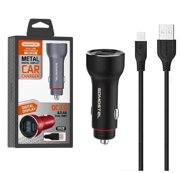 Somostel 2x USB-A 5 A įkroviklis (SMS-89 Juodas)