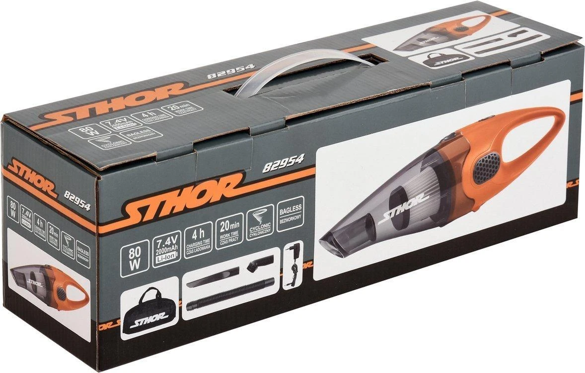 Sthor automobilinis akumuliatorinis dulkių siurblys 82954 80W 2,2kPa