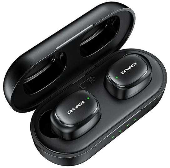 AWEI Bluetooth 5.1 T13 Pro TWS ausinės + docking station juodos spalvos