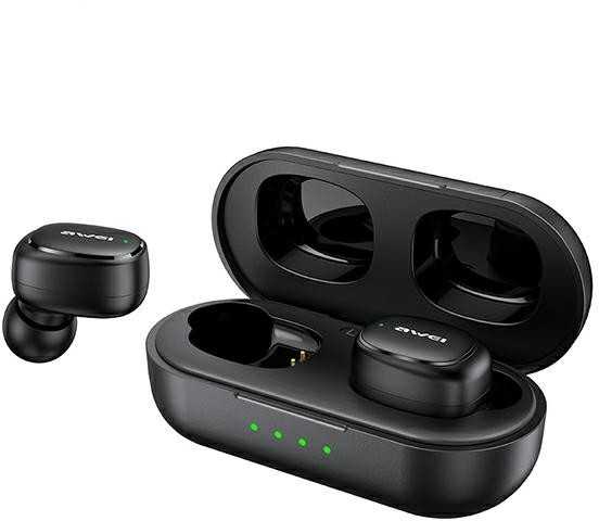 AWEI Bluetooth 5.1 T13 Pro TWS ausinės + docking station juodos spalvos