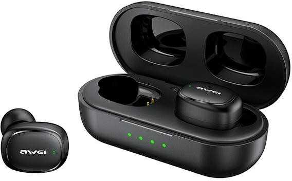 AWEI Bluetooth 5.1 T13 Pro TWS ausinės + docking station juodos spalvos
