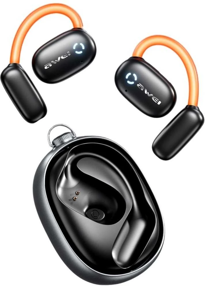 AWEI Bluetooth ausinės 5.4 TZ13 ANC + docking station juodos spalvos