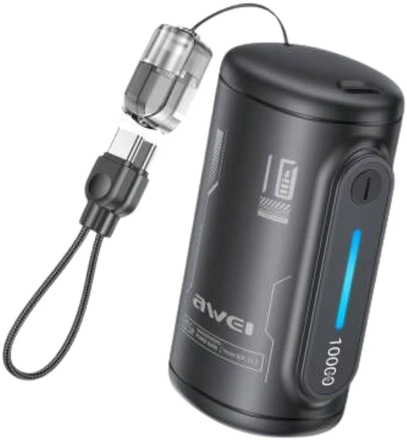 Powerbank Awei WP-117 10000mAh 22.5W 3C 2xUSB-C juodos spalvos
