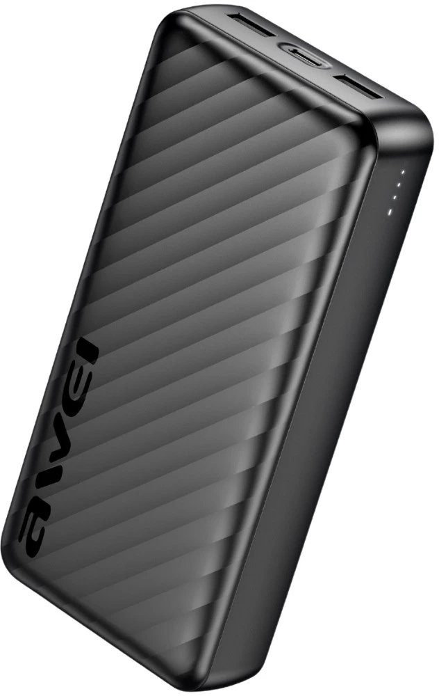 PowerBank AWEI P6K Pro 20000mAh 2xUSB-A/USB-C juodos spalvos