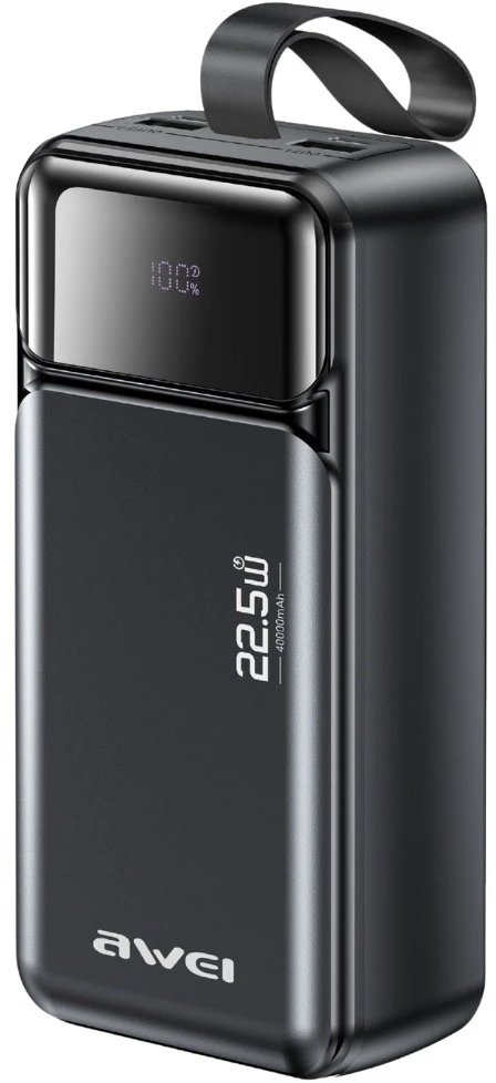 Powerbank Awei PA-105 40000mAh 22,5W PD 3xUSB-C juodos spalvos