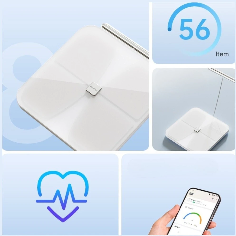 AWEI SS1 multifunkcinės kūno svarstyklės Bluetooth 5.0 500mAh baltos spalvos