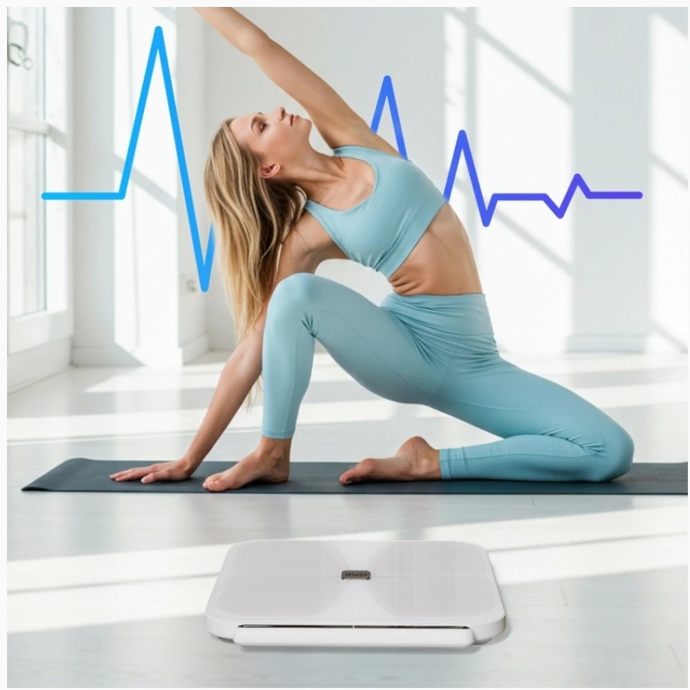 AWEI SS1 multifunkcinės kūno svarstyklės Bluetooth 5.0 500mAh baltos spalvos