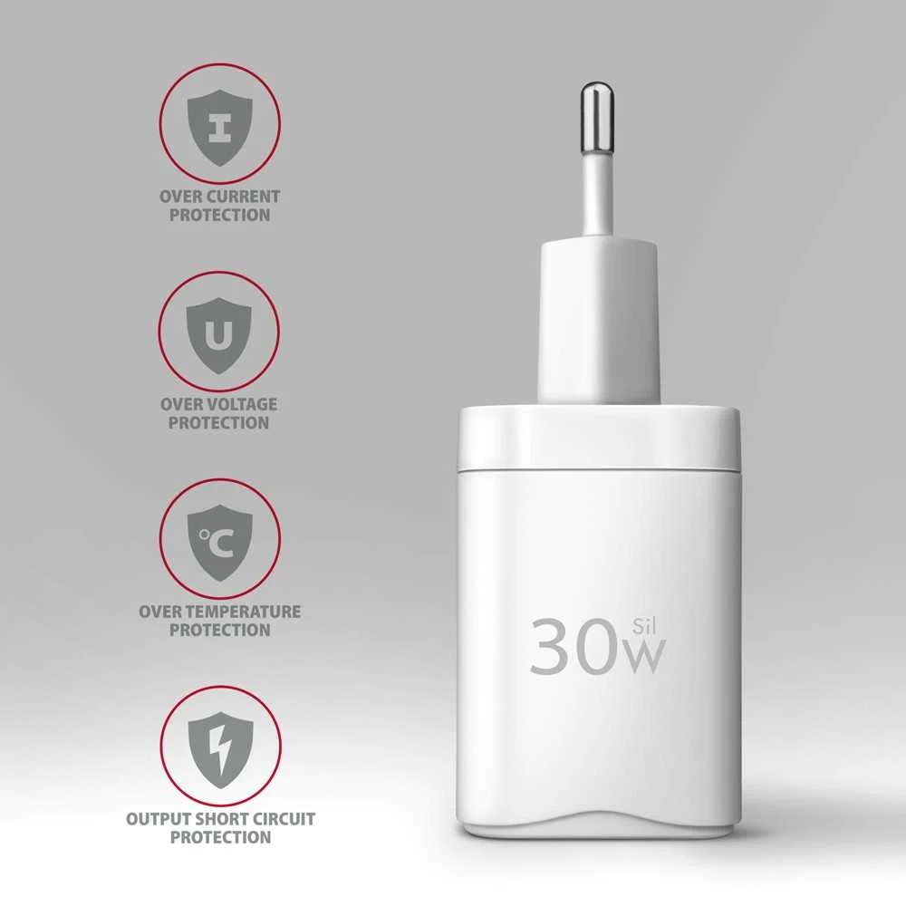 Axagon Acu-pq30w Įkroviklis jungiama į tinklą pd & qc 30w, qc3.0,4.0/afc/fcp/pps/apple balta