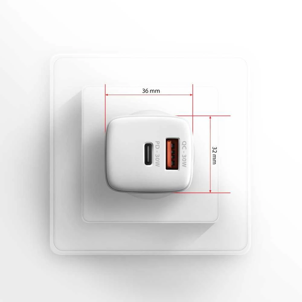 Axagon Acu-pq30w Įkroviklis jungiama į tinklą pd & qc 30w, qc3.0,4.0/afc/fcp/pps/apple balta