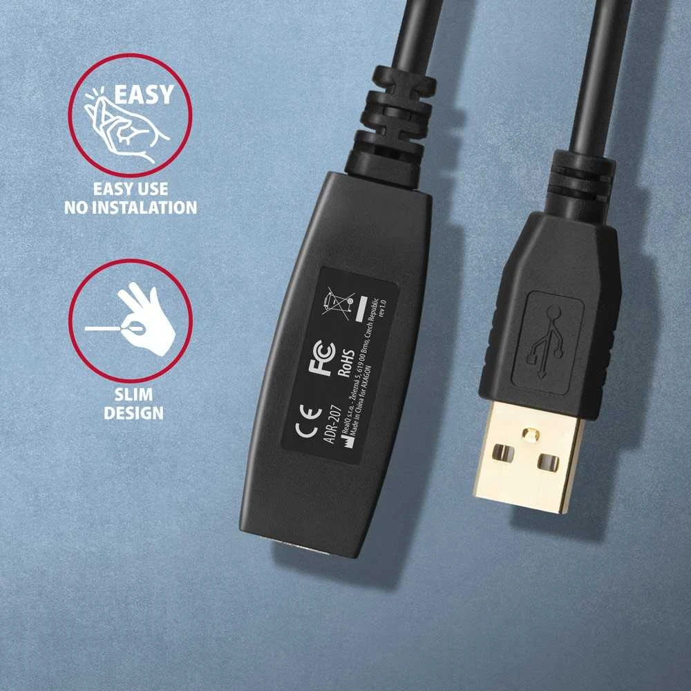 AXAGON | Aktyvus prailginimo kabelis, 7,5 m | ADR-207 | USB A tipo į USB A tipo