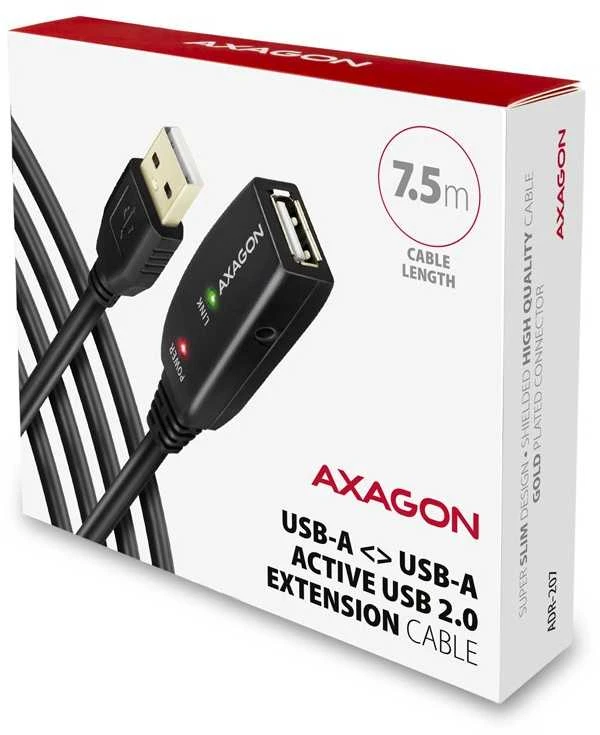 AXAGON | Aktyvus prailginimo kabelis, 7,5 m | ADR-207 | USB A tipo į USB A tipo