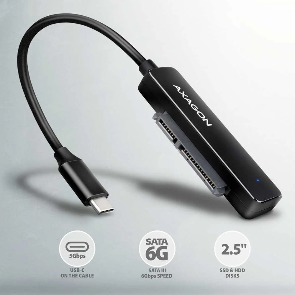 Axagon Adsa-fp2c adapter usb-c 5gbps sata 6g 2.5" hdd/ssd fastport2