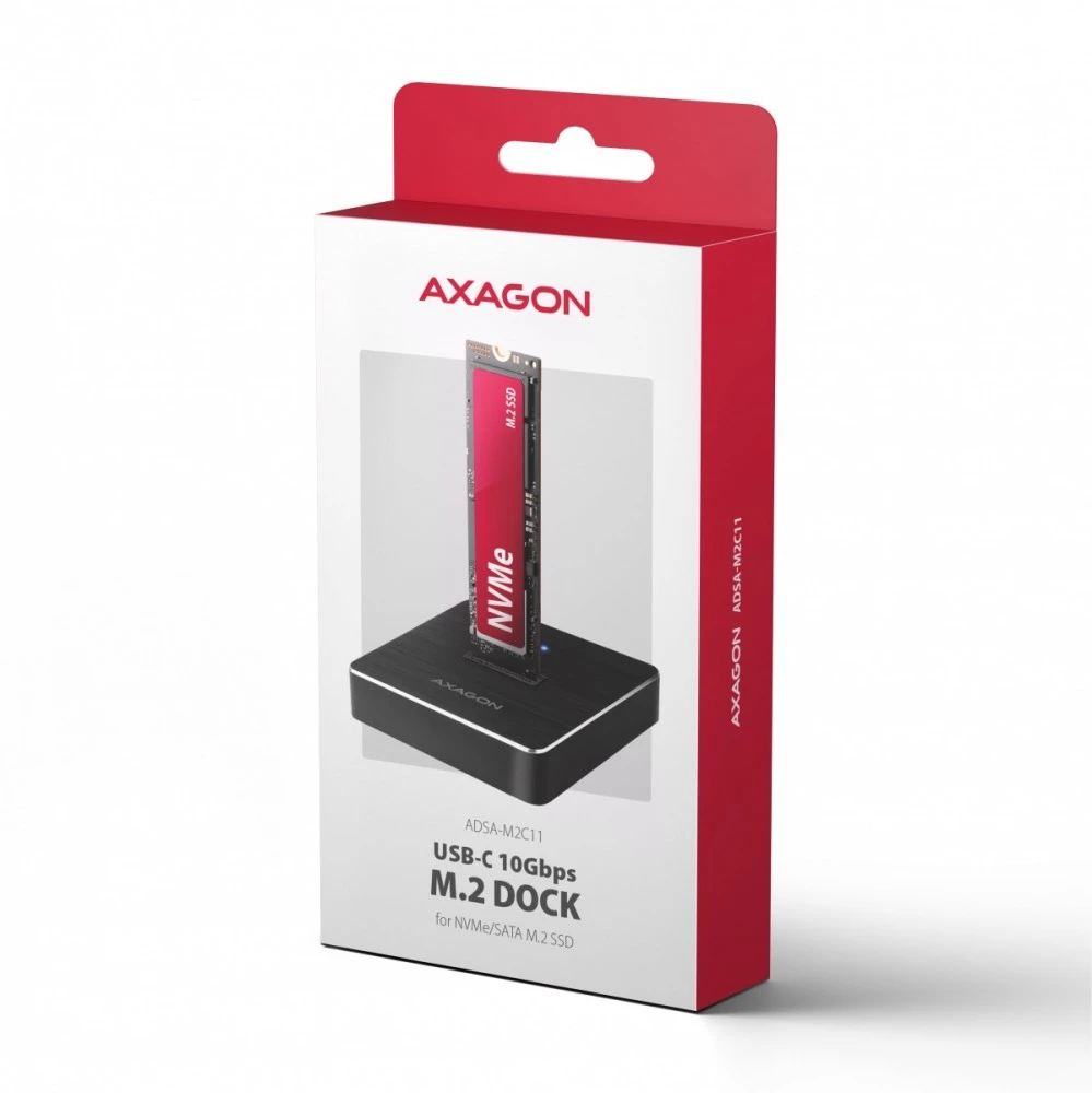 AXAGON ADSA-M2C11 USB-C 10Gbps docking station for M.2 NVMe / SATA SSD