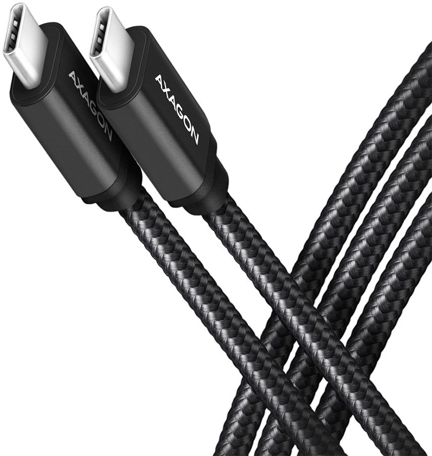 Axagon duomenų ir įkrovimo USB 3.2 Gen1 kabelis, kurio ilgis 3 m. PD 60W, 3A. Juodas pynė.