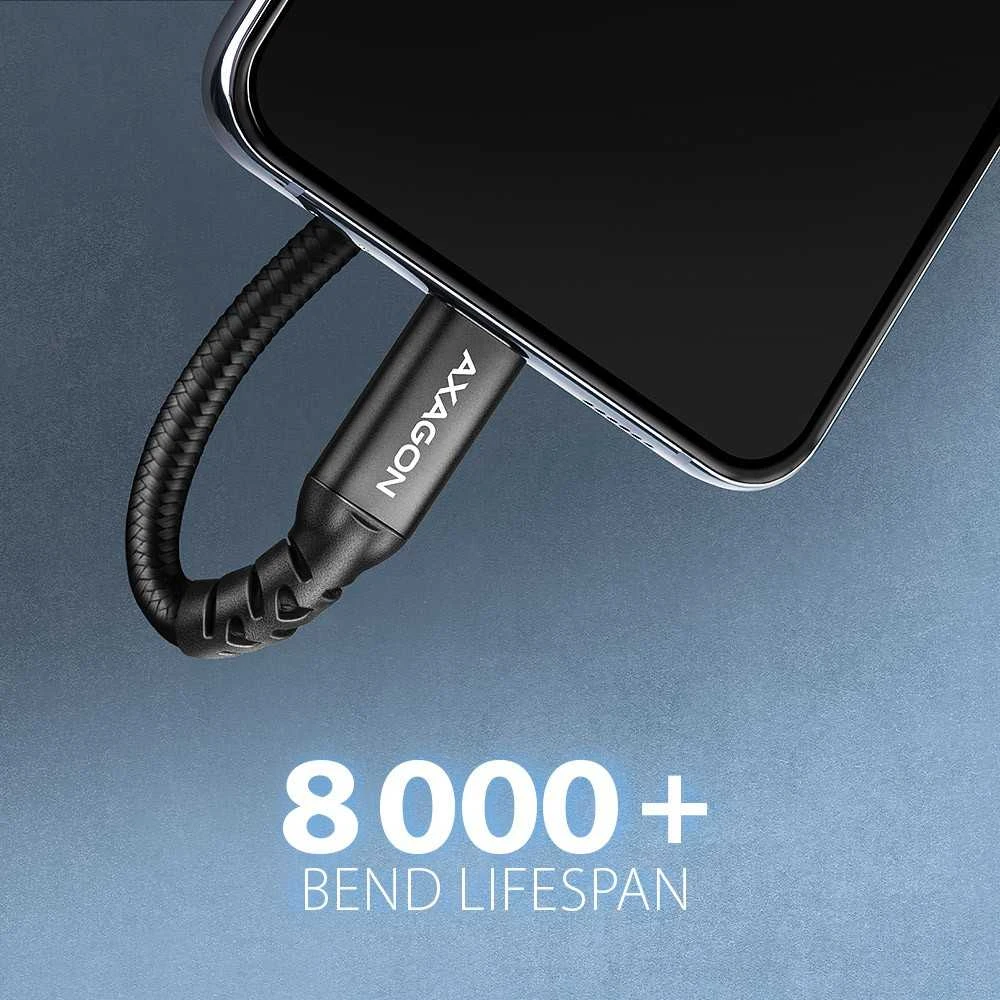 Axagon Bucm32-CF10AB prailginimo laidas gen2 USB-C - USB-C, 1 m, 5A, 20 Gbps, PD 240 W, pintas, juodas