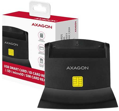 Atminties kortelė Axagon Cre-sm2 ID kortelių skaitytuvas ir sd/microsd/sim usb